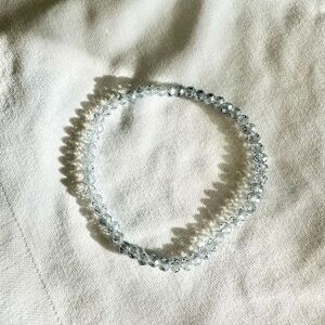 Silver sparkly beaded stretch bracelet